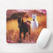 Pink Sunset Western land Galloping Horses Muismat (Met muis)