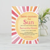 Pink Sunshine Baby shower Kaart (Staand voorkant)