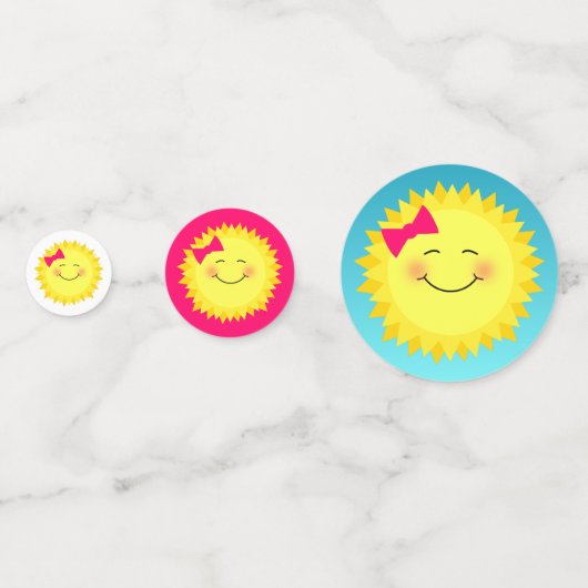 Pink Sunshine Birthday Party Confetti (Voorkanten)