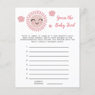 Pink Sunshine Raad het Baby Food Shower-spel