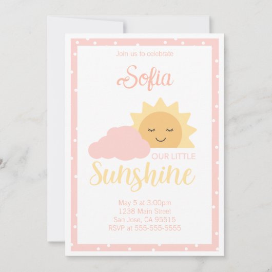 Pink Sunshine-thema Kaart (Voorkant)