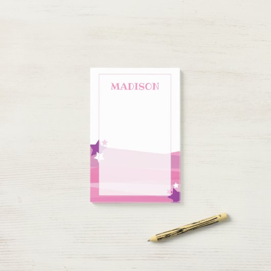 Pink Super Star Post It Note (Op bureau)