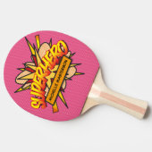 Pink Superhero Personalized Funny Cool translated  Tafeltennisbatje (Zijkant)
