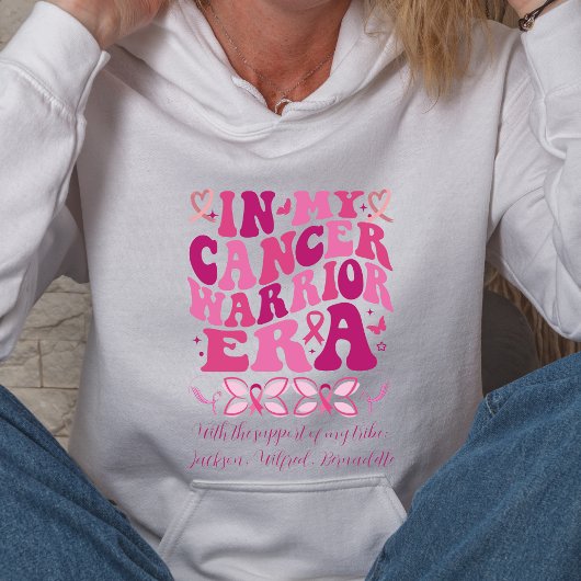 Pink Support Tribe Naam My Cancer Warrior Era Hoodie