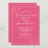Pink Surprise Retirement Party Dames Kaart (Voorkant / Achterkant)