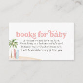 Pink Surven Beach Baby shower Boeken voor Baby Informatiekaartje (Voorkant)