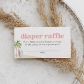 Pink Surven Beach Baby shower Luier Raffle Ticket Informatiekaartje
