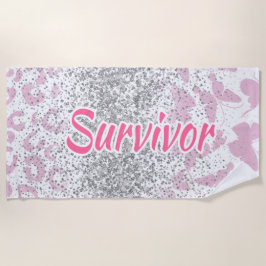 Pink Survivor Beach Towel-Breast Cancer Strandlaken