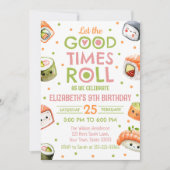 Pink Sushi Birthday Invitation Kaart (Voorkant)