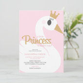 Pink Swan Baby shower Kaart (Staand voorkant)