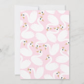 Pink Swan Baby shower Kaart (Achterkant)