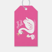 Pink Swan verjaardagsfeestje Cadeaulabel (Voorkant)