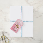 Pink Sweet 16 Gold Glitter Favor|Cadeau Labels Cadeaulabel (Met Touw)