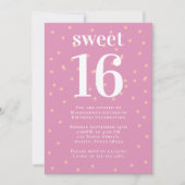 Pink Sweet 16 Uitnodiging (Voorkant)