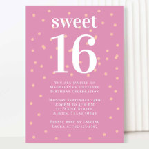 Pink Sweet 16 Uitnodiging