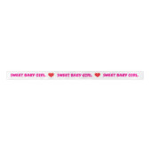Pink Sweet Baby Girl Red Hearts Satijnen Lint (Voorkant)