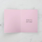 Pink Sweet Cute Bunny Pink Sweater Heart Birthday Kaart (Binnen)