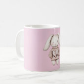Pink Sweet Cute Bunny Pink Sweater Heart Koffiemok (Voorkant links)