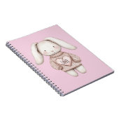 Pink Sweet Cute Bunny Pink Sweater Heart Notitieboek (Rechterzijde)
