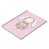 Pink Sweet Cute Bunny Pink Sweater Heart Notitieboek (Linkerzijde)