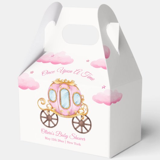 Pink Sweet Fairy Princess Carriage Baby Shower Bedankdoosjes (Voorkant)