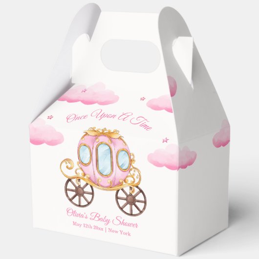 Pink Sweet Fairy Princess Carriage Baby Shower  Bedankdoosjes (Achterkant)