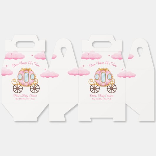 Pink Sweet Fairy Princess Carriage Baby Shower  Bedankdoosjes (Ongevouwen)