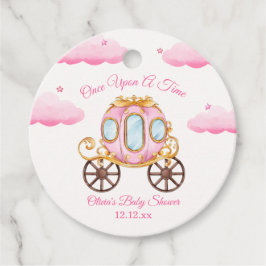 Pink Sweet Fairy Princess Carriage Baby shower Bedankjes Labels