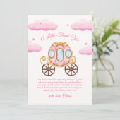 Pink Sweet Fairy Princess Carriage Baby Shower  Bedankkaart (Staand voorkant)