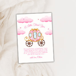 Pink Sweet Fairy Princess Carriage Baby Shower  Bedankkaart