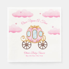 Pink Sweet Fairy Princess Carriage Baby Shower  Servet