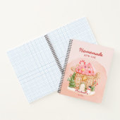Pink Sweet Gingerbread House Zelfgemaakt met Liefd Notitieboek (Binnen)