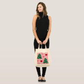 Pink Sweet Greenery kerstboomfeestdag Tote Bag (Voorkant (model))