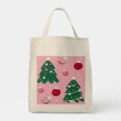 Pink Sweet Greenery kerstboomfeestdag Tote Bag (Achterkant)