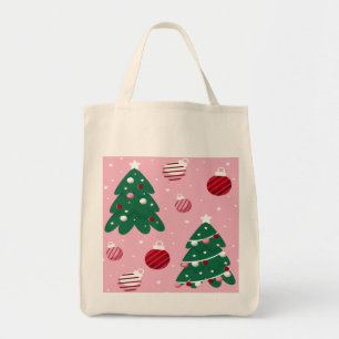 Pink Sweet Greenery kerstboomfeestdag Tote Bag
