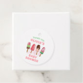Pink Sweet Ice Cream Popcicle Baby shower Bedankjes Labels (In situ)