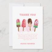 Pink Sweet Ice Cream Popcicle Baby shower Welkom Bedankkaart (Voorkant)