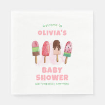 Pink Sweet Ice Cream Popcicle Baby shower Welkom