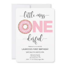 Pink Sweet Little MIss 1e verjaardag afgeronde ran
