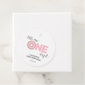 Pink Sweet Little MIss 1e verjaardag Bedankjes Labels (In situ)