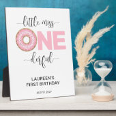 Pink Sweet Little MIss 1e verjaardag Fotoplaat (Zijkant)