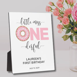 Pink Sweet Little MIss 1e verjaardag Fotoplaat