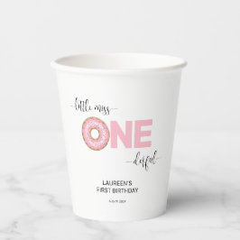 Pink Sweet Little MIss 1e verjaardag Papieren Bekers