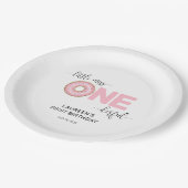 Pink Sweet Little MIss 1e verjaardag Papieren Bordje (Gekanteld)