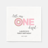 Pink Sweet Little MIss 1e verjaardag Servet (Voorkant)