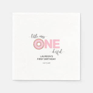 Pink Sweet Little MIss 1e verjaardag Servet