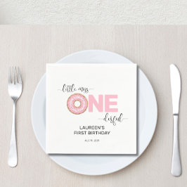 Pink Sweet Little MIss 1e verjaardag Servet