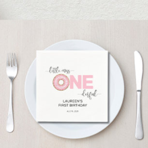 Pink Sweet Little MIss 1e verjaardag Servet