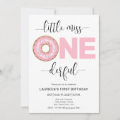 Pink Sweet Little MIss 1e verjaardag uitnodiging (Voorkant)