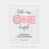 Pink Sweet Little MIss 1st Birthday Acryl Bord (Voorkant)